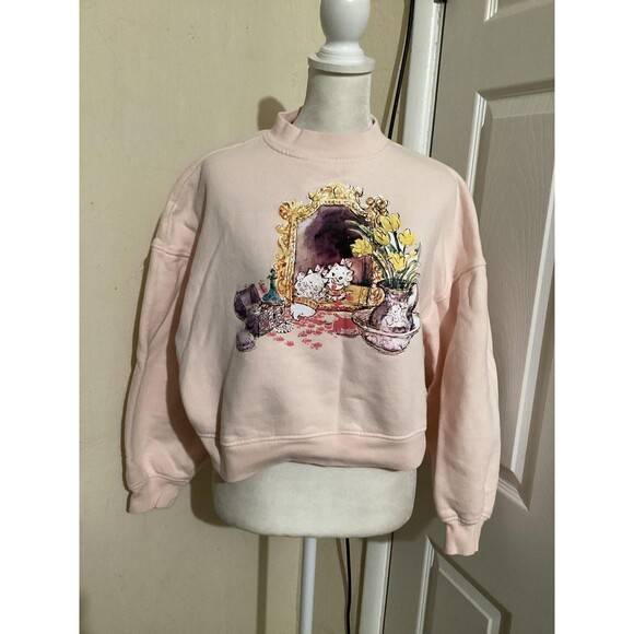 Disney Sweaters - Disney Sweatshirt Womens Medium Marie Aristocats Floral Mirror Crewneck Pullover